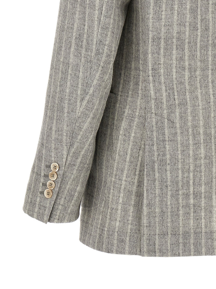 Pinstripe Blazer Gray