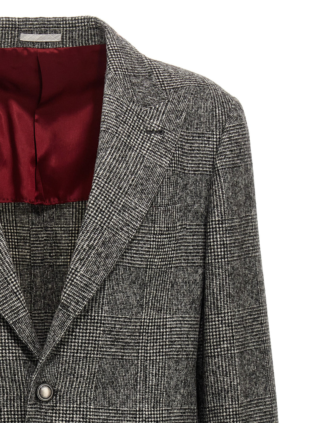 Check Single-Breasted Blazer Gray