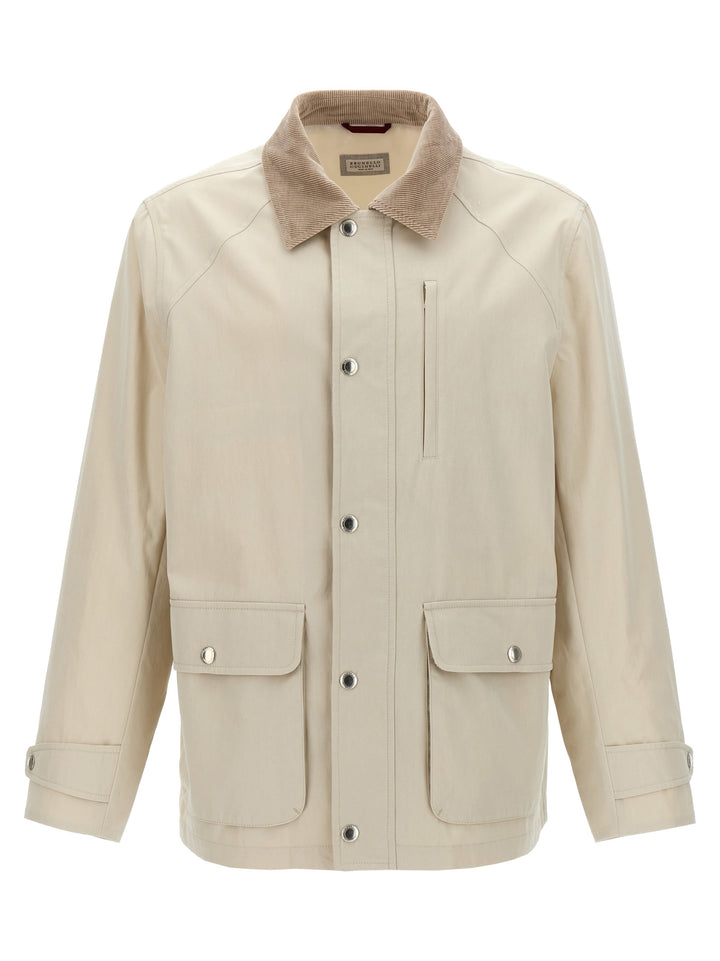 Velvet Collar Jacket Casual Jackets, Parka White