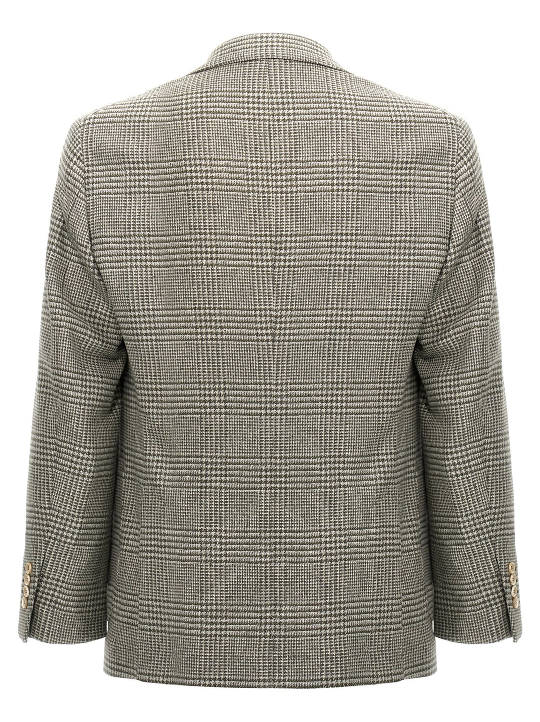 Check Single-Breasted Blazer Green