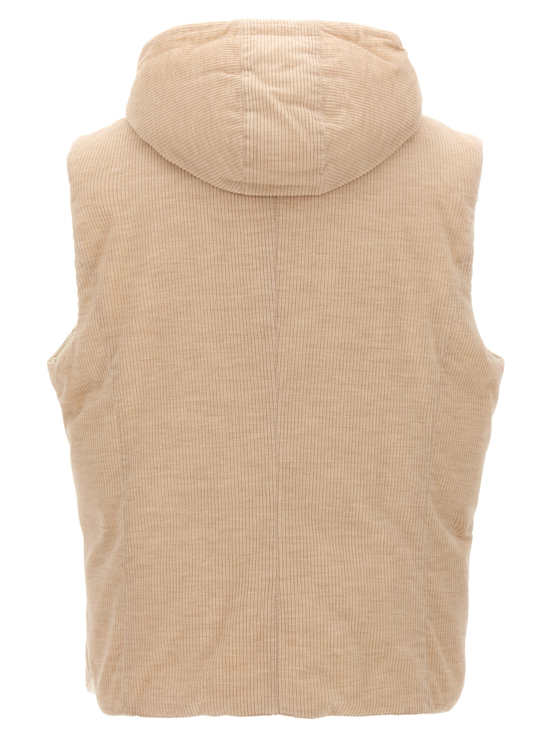 Ribbed Velvet Vest Gilet Beige