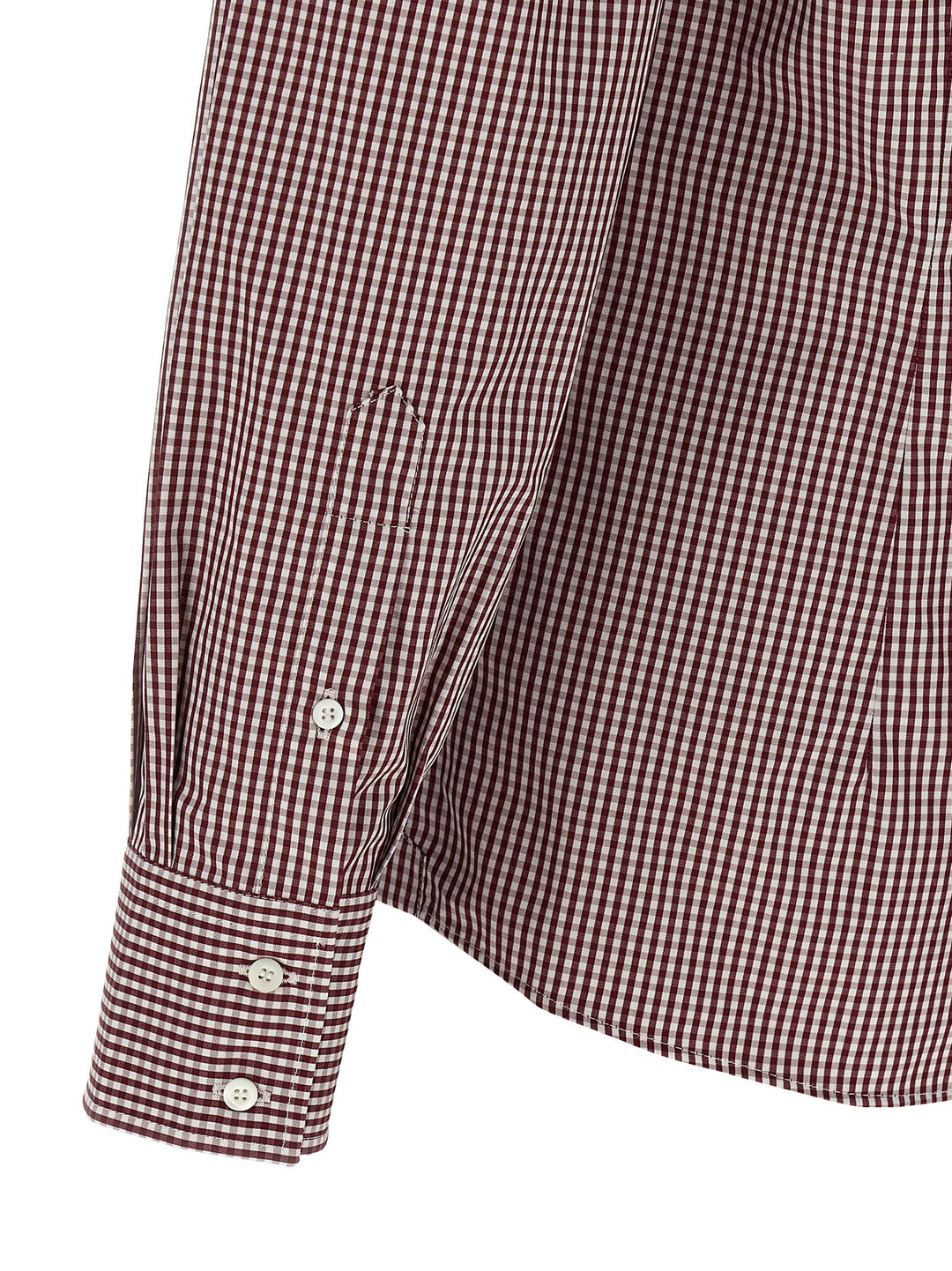 Brunello Cucinelli Check Shirt Shirt and Blouse - Bordeaux | 6fe580a75f1b101c5d4a109f54db504c017b2d03