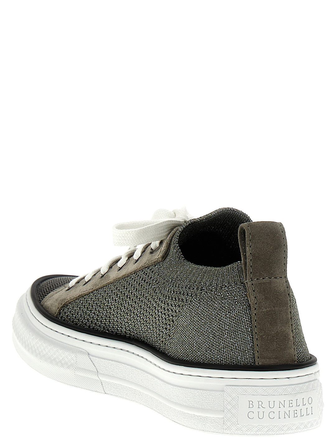 Lurex Knit Sneakers Silver