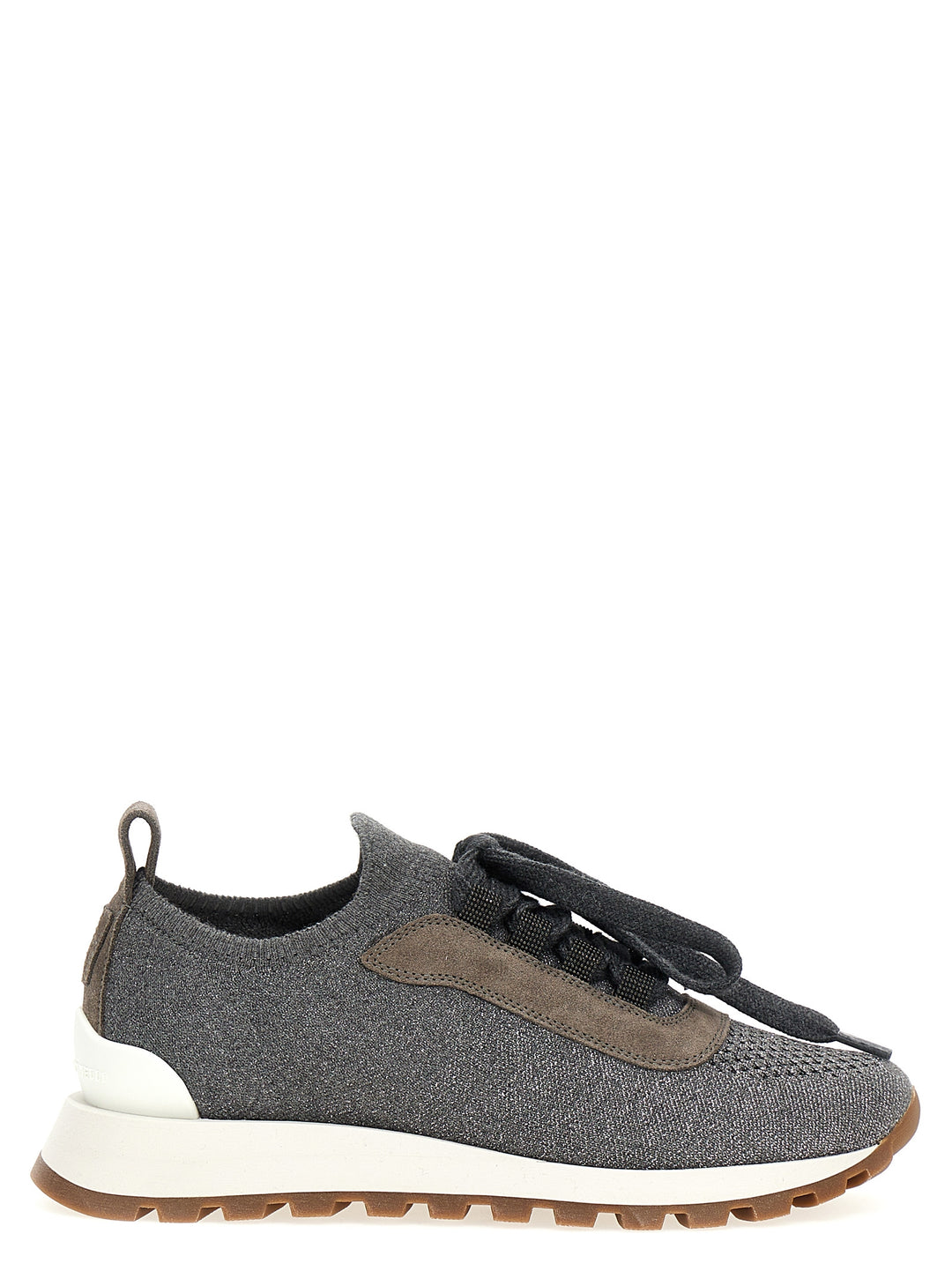 Lurex Knit Sneakers Gray