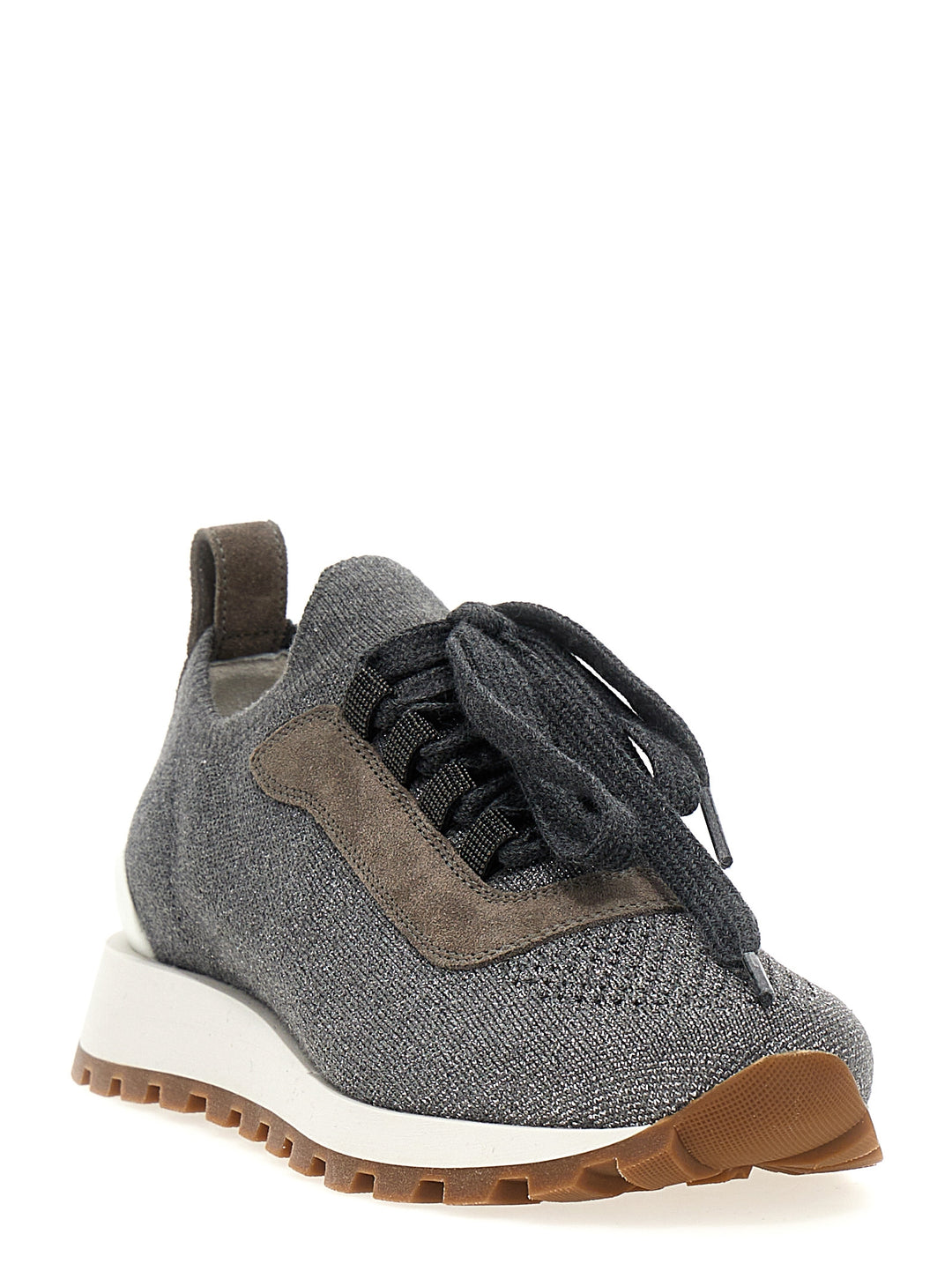 Lurex Knit Sneakers Gray