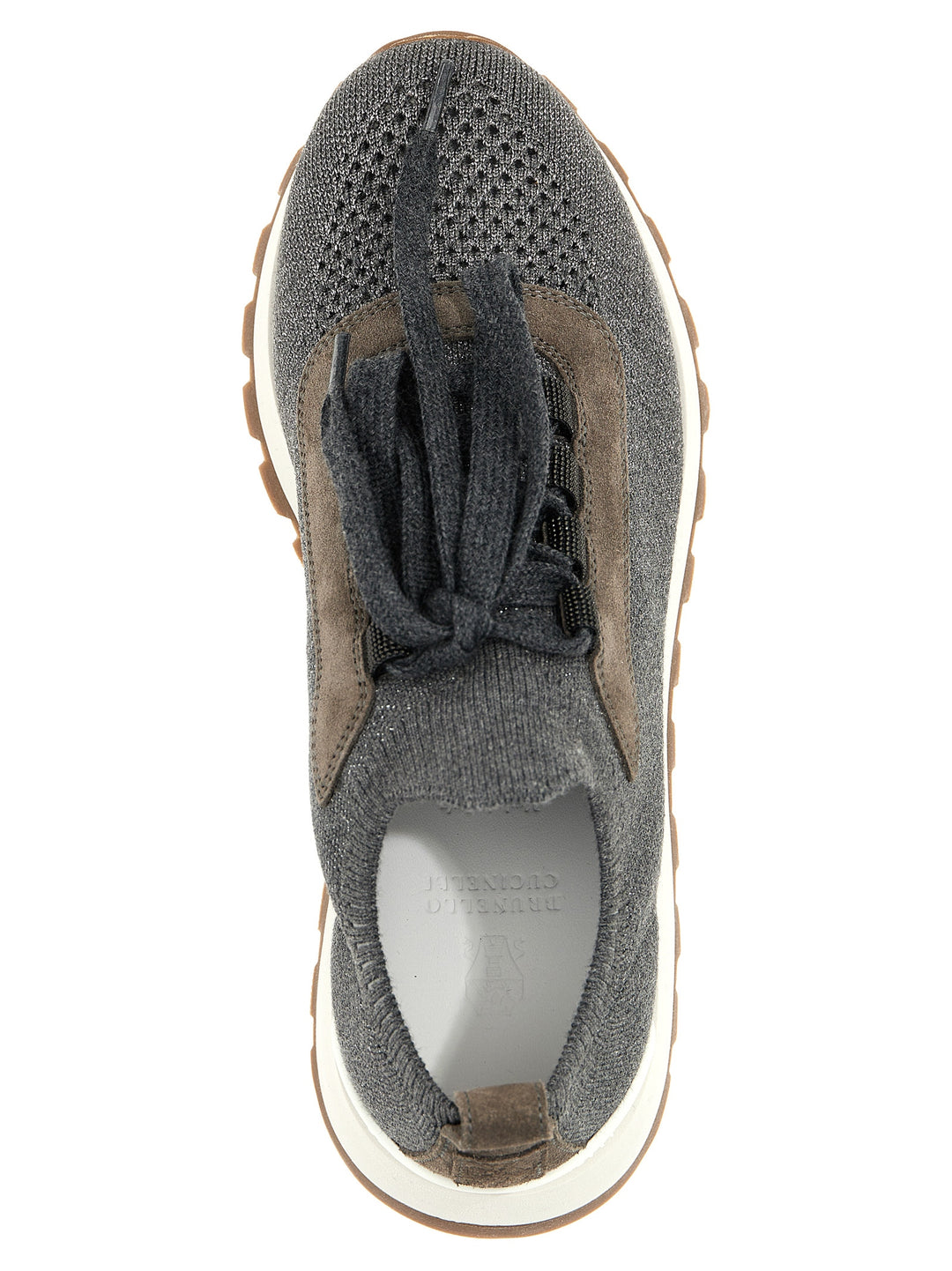 Lurex Knit Sneakers Gray