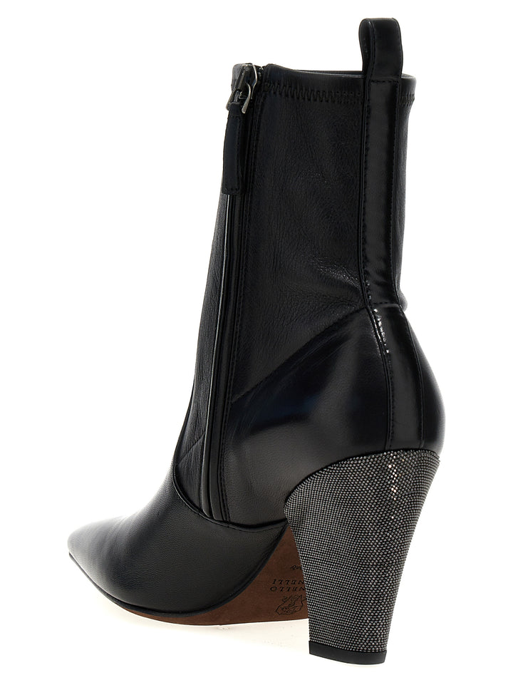 Jewel Heel Ankle Boots Boots, Ankle Boots Black