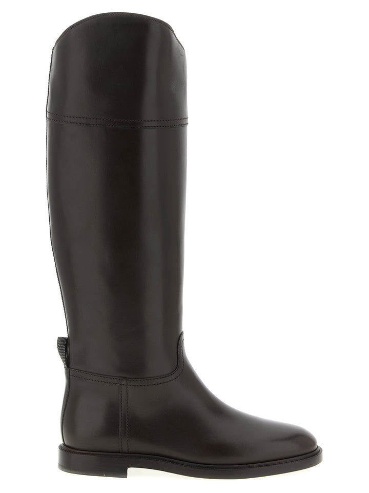 Brunello Cucinelli Leather Boots Monile Boots and Ankle Boots - Brown | d128245da11ffe8eee0e3c5046fddef23961b768