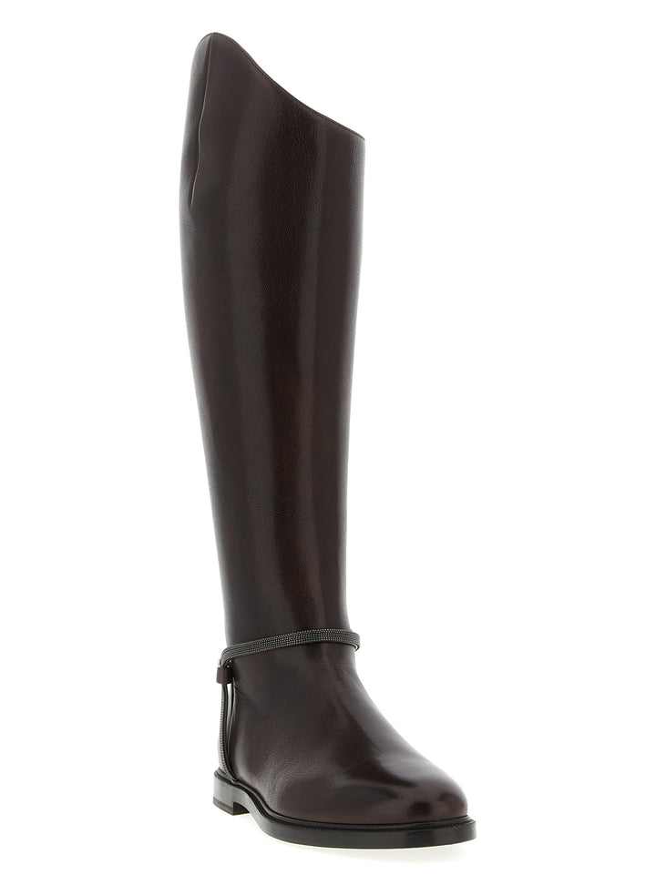 Brunello Cucinelli Precious Spurs Boots and Ankle Boots - Brown | 0656967b6594209a81bfb0f2949d53036554f1fb