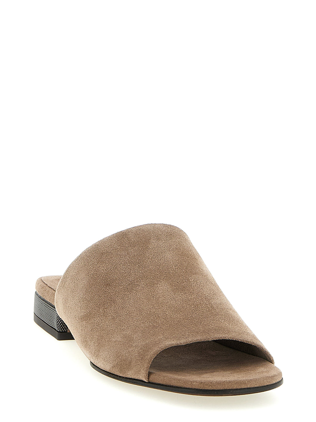 Brunello Cucinelli Monile Suede Sandals - Brown | f549212d341ae1c598d45abde8ba7e964e5c8a6b