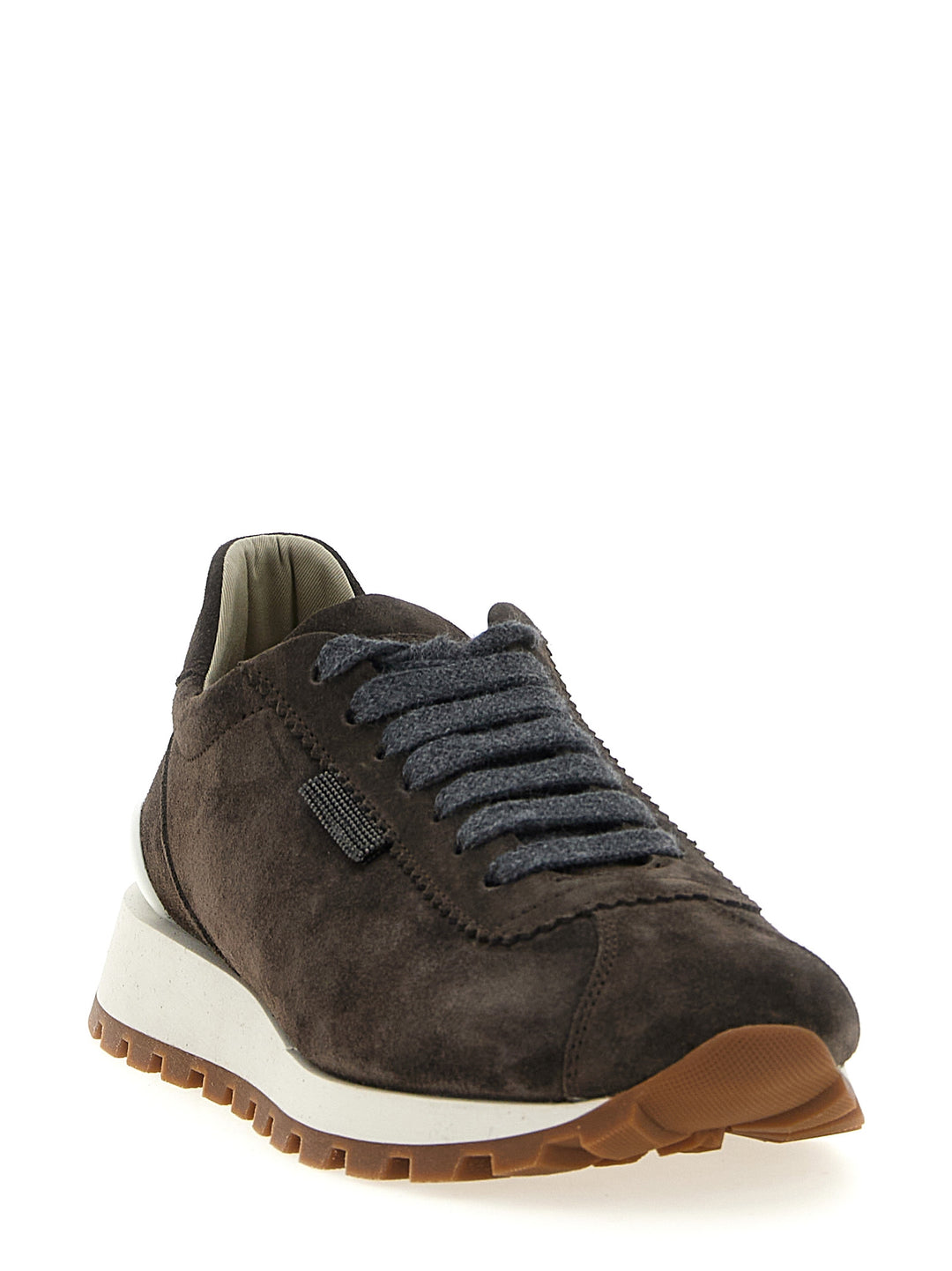 Brunello Cucinelli Shiny Tab Sneakers - Brown | 5573363af885d065af9b99de8ba158b4b5c2fa90