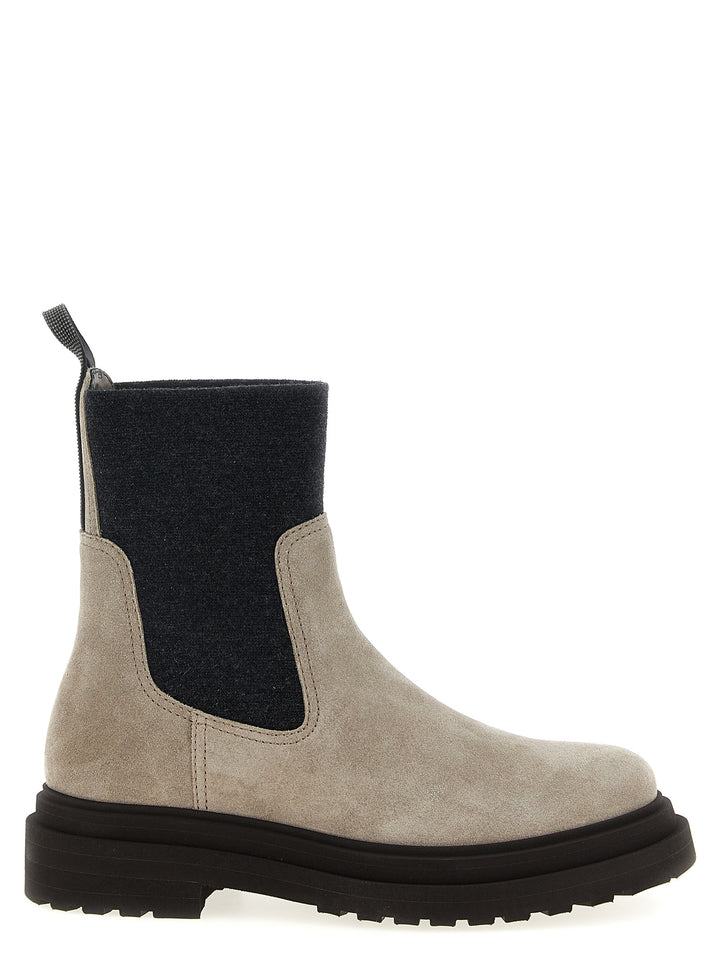 Brunello Cucinelli Precious Loop Detail Ankle Boots Boots and Ankle Boots - Beige | 86b0485a3dcf184034f147cb829d2203dfbd7f5a
