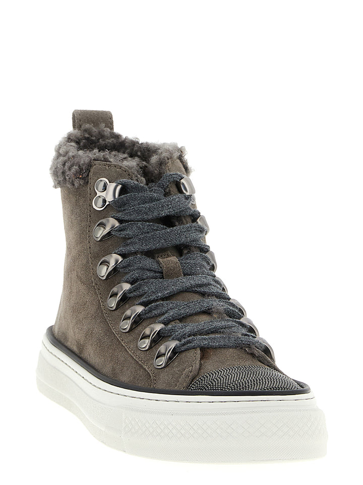 Brunello Cucinelli Precious Toe Sneakers - Gray | 5a986a7afdcbe258e9ba91870fda680076d29772