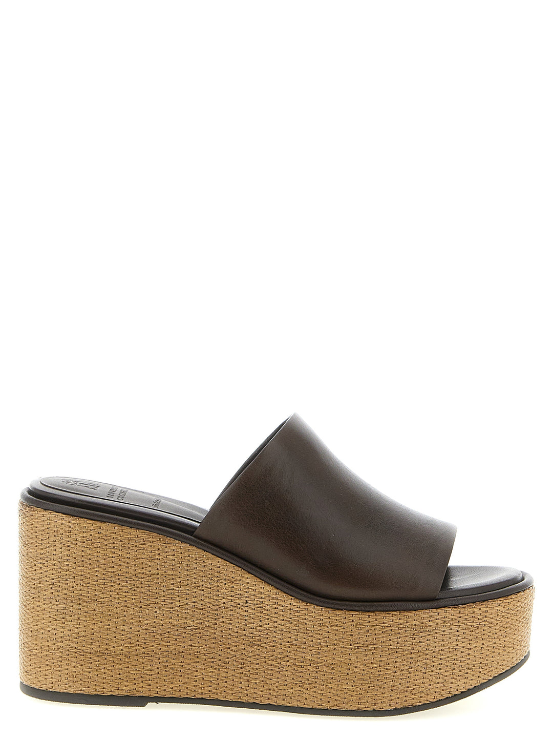 Brunello Cucinelli Leather And Raffia Wedges - Brown | d92b94df36f5f26af38f6cca7786c8706dfc1814