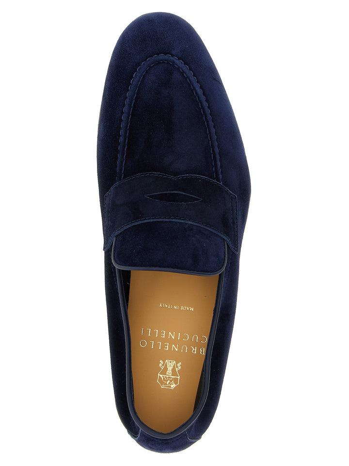 Brunello Cucinelli Penny Loafer Loafers - Blue | 5256b9736ab0359698da8fdf8383c03de380d1c6