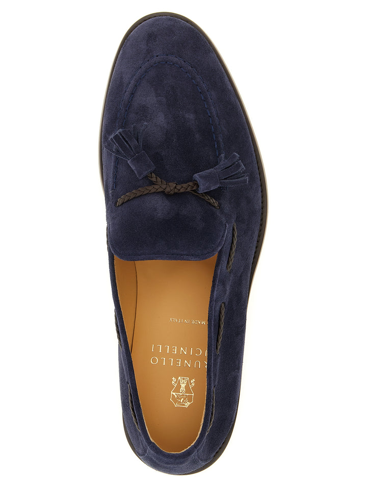Brunello Cucinelli Nappi Moccasins Loafers - Blue | 9377a3c05b78e7ec3555d72100d04d5bd2a1de94