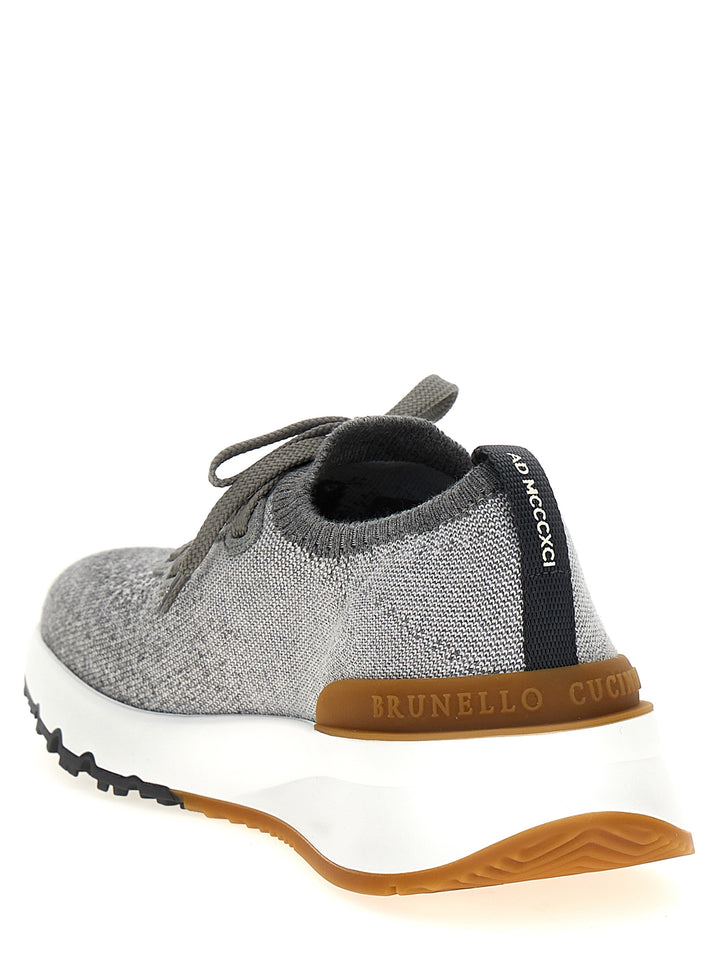 Stretch Fabric Sneakers Gray