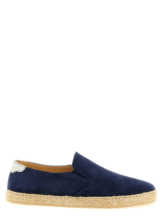Suede Espadrilles Flat Shoes Blue