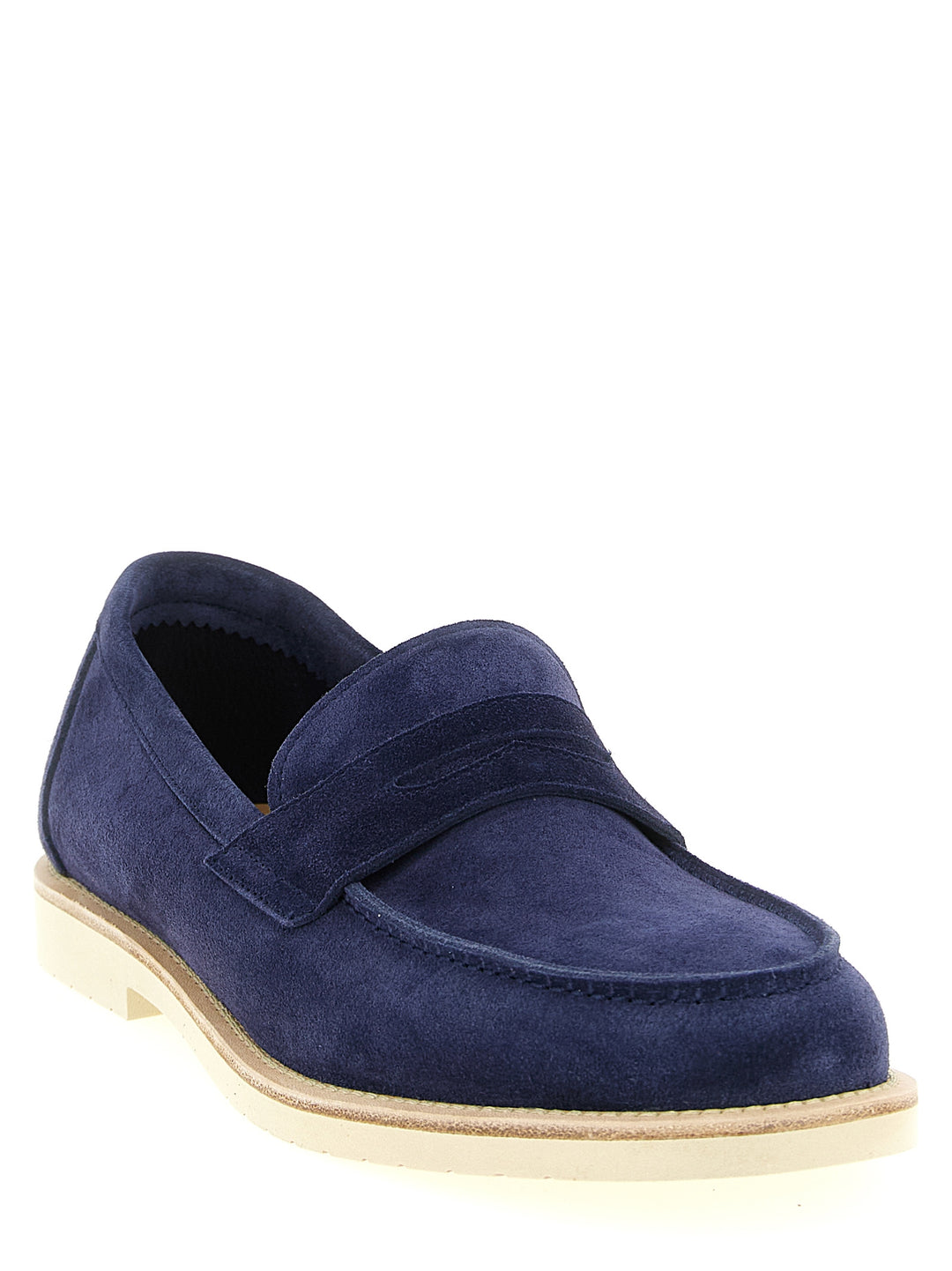 Brunello Cucinelli Penny Loafer Light Loafers - Blue | d07ce65d336bd4823a3f7388caa26b928b52b8cb