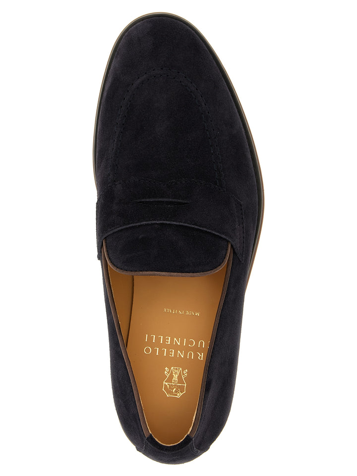 Brunello Cucinelli Suede Loafers - Blue | ca986682d495da8e1d5ef3cc217f78ee05aad21c