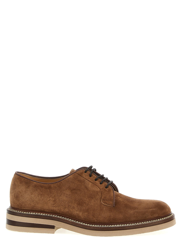 Suede Lace Up Lace Up Shoes Brown