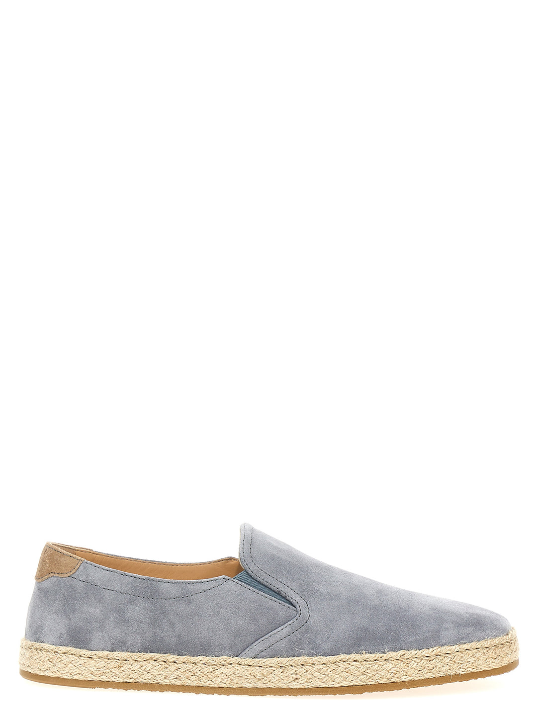 Suede Espadrilles Flat Shoes Gray