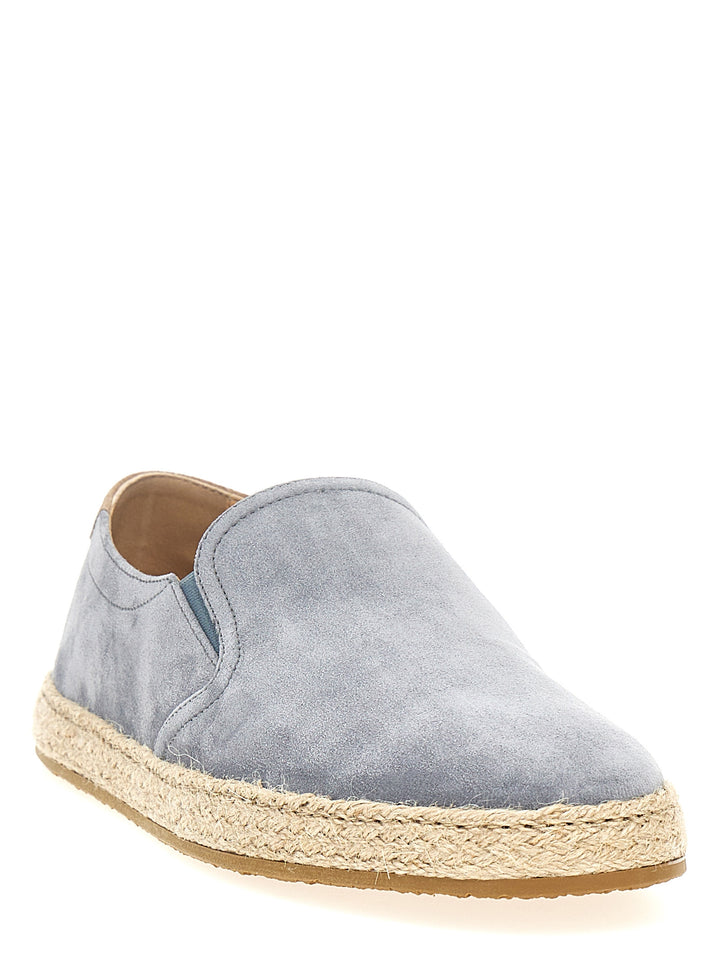 Suede Espadrilles Flat Shoes Gray