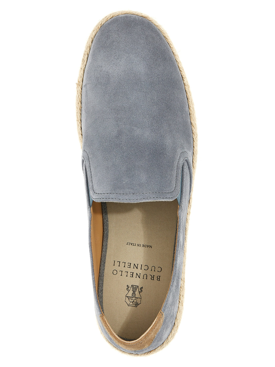 Suede Espadrilles Flat Shoes Gray