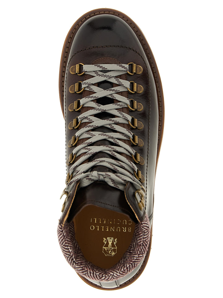 Brunello Cucinelli Herringbone Insert Ankle Boots Boots and Ankle Boots - Brown | 59a0a3a4d8cb23bfb640a4a0d932c76ac5a25917