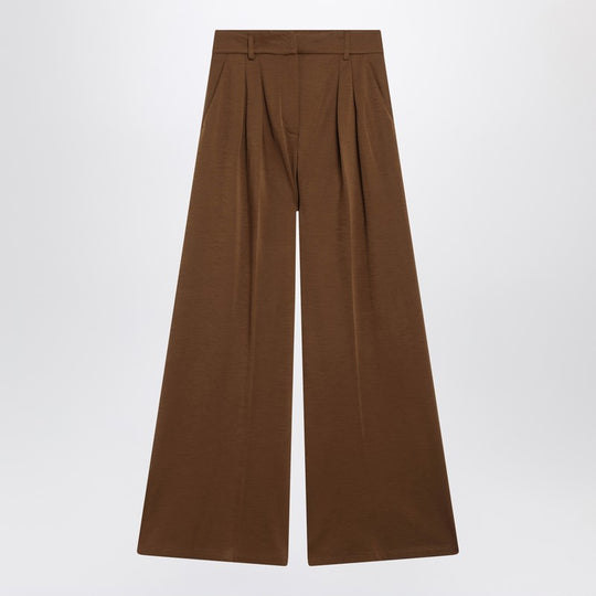Brown Wool Jersey Trousers