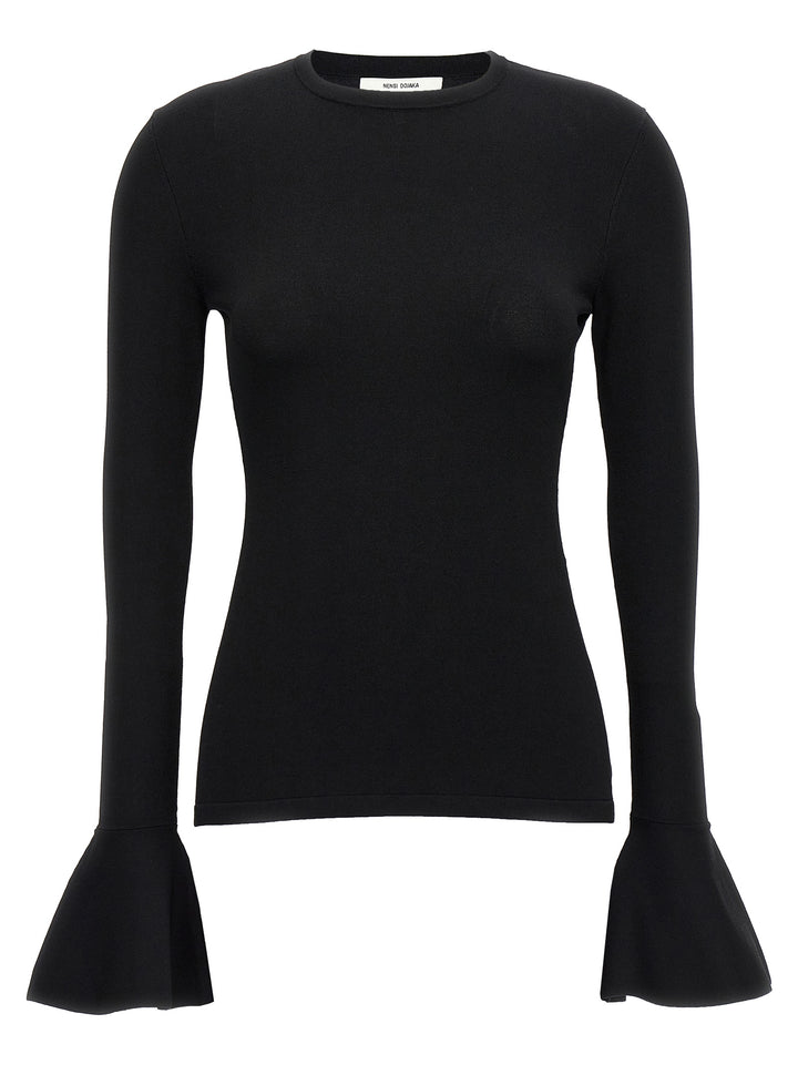 Flared Cuffs Sweater, Cardigans Black