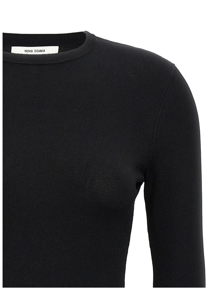 Flared Cuffs Sweater, Cardigans Black