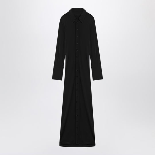 Black Shirt Dress In Viscose Jersey