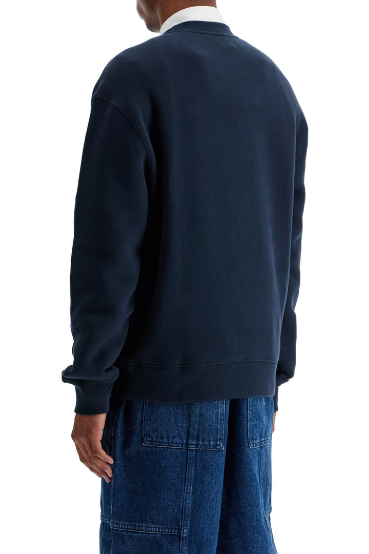 Navy Blue Striped Cotton Sweatshirt