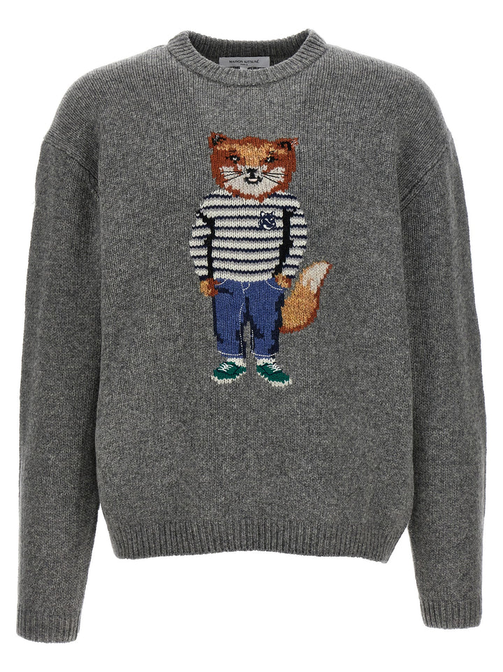 Fox Intarsia Sweater, Cardigans Gray