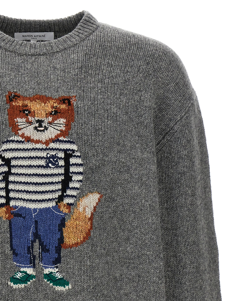 Fox Intarsia Sweater, Cardigans Gray