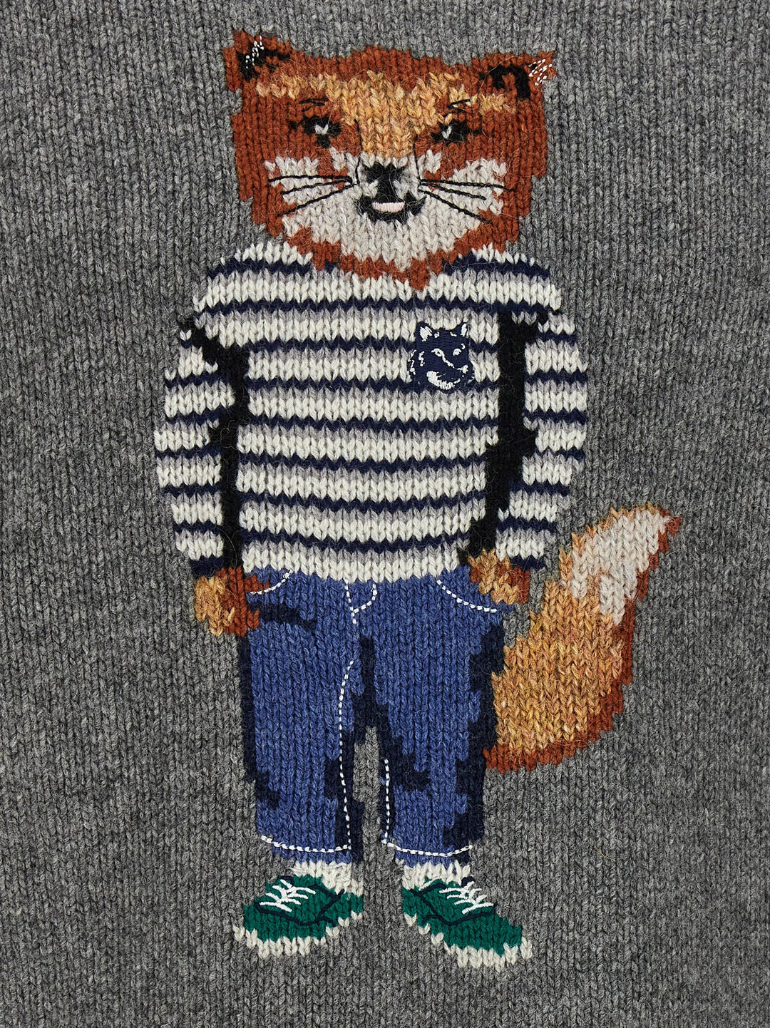 Fox Intarsia Sweater, Cardigans Gray