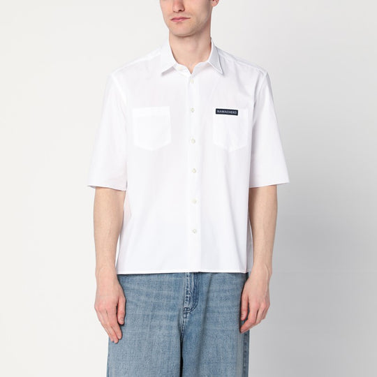 White Shirt With Logo Patch