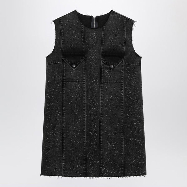 Dark Grey Mini Dress In Denim