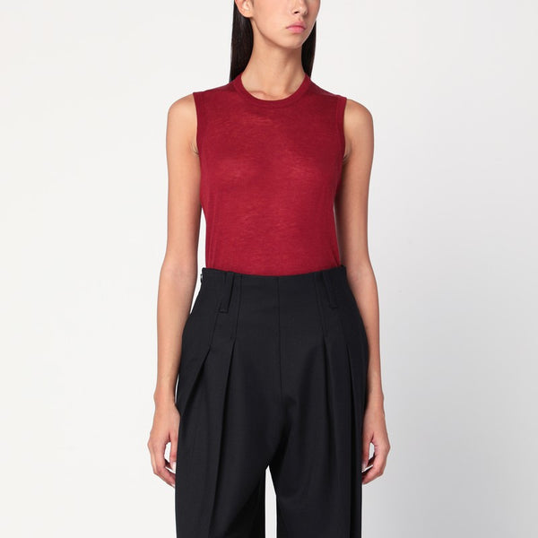 Bordeaux Semi-Sheer Tank Top