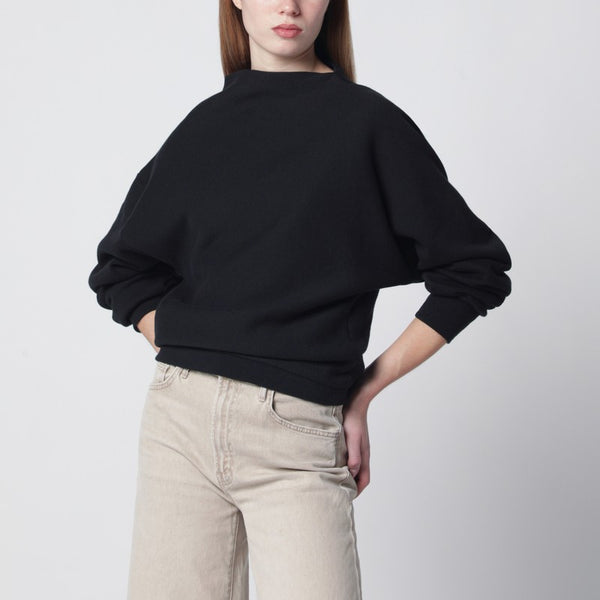 Black Draped Sweatshirt