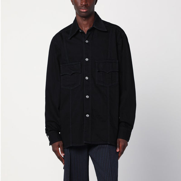 Black Denim Shirt Jacket