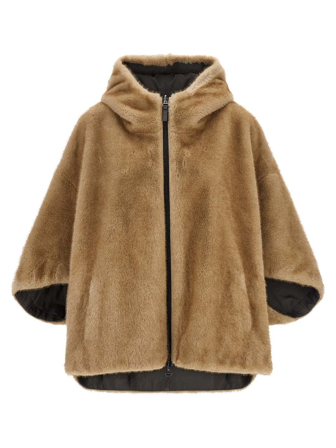 Lou Andrea Reversible Cape With Hood Capes - Gray | 24c57025b58031577057f612d412ef8302fef2e5