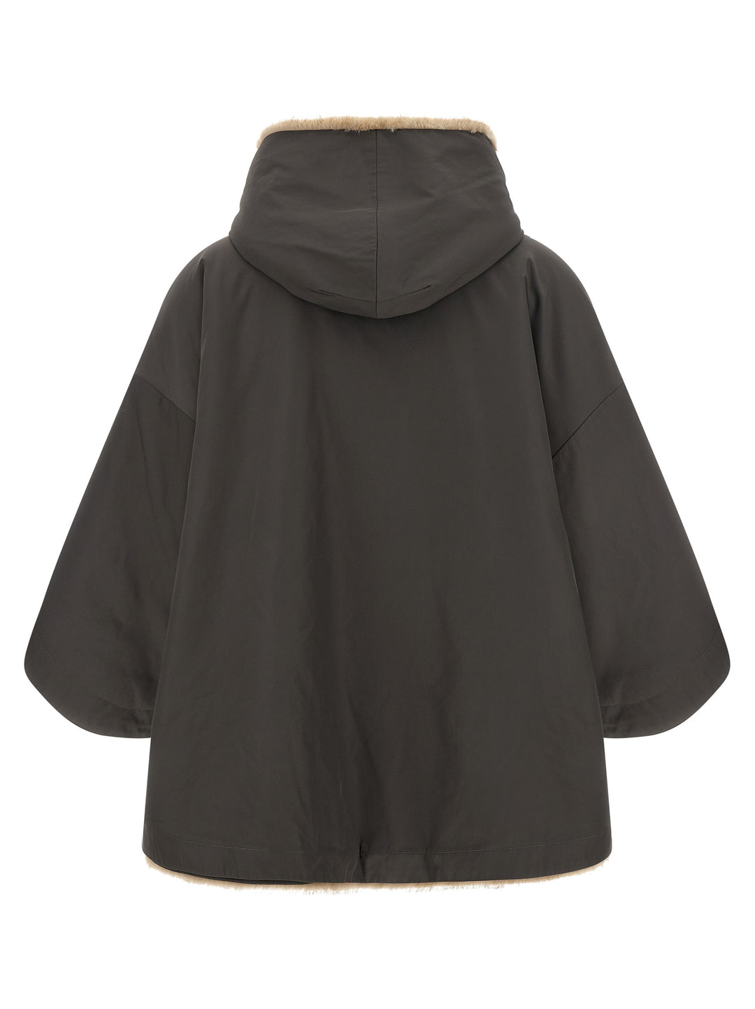 Lou Andrea Reversible Cape With Hood Capes - Gray | 8e87349e1fdcf4cd0368a220749e1cea37b0f048