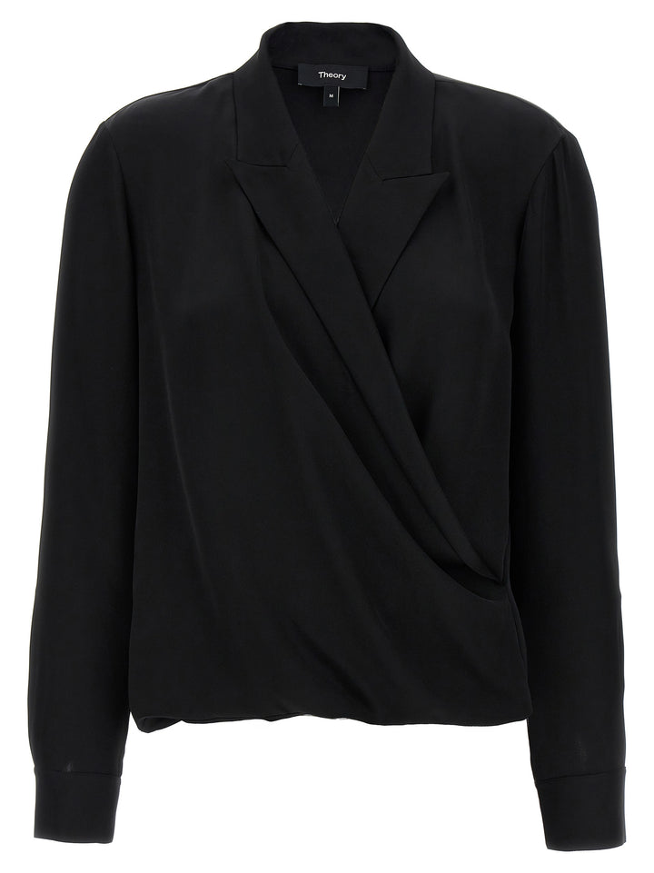 Pk Label Wrap Shirt, Blouse Black