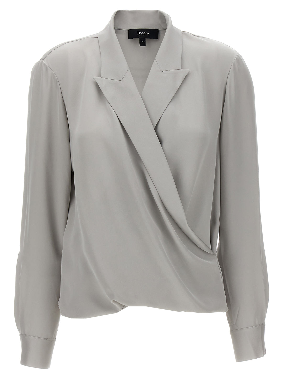 Pk Label Wrap Shirt, Blouse Gray