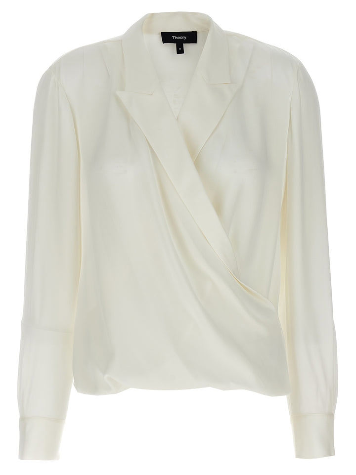 Pk Label Wrap Shirt, Blouse White