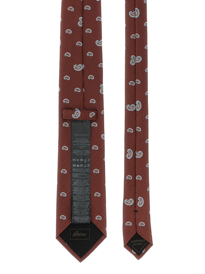 Brioni Jacquard Tie Ties and Papillon - Brown | d6e2f47365460eabf4c5d14d7f9aebe0fc9c2672