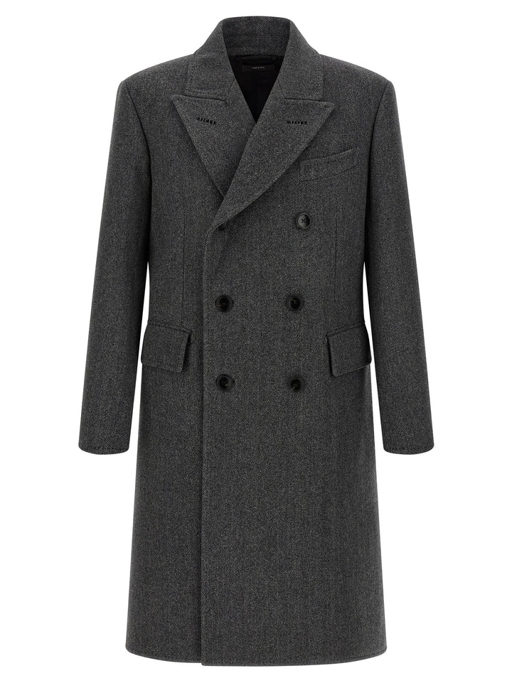 Tom Ford Double-Breasted Coat Coats and Trench Coats - Gray | ab99c5b4340bfbd19da5ef5f997765ef55057f6e