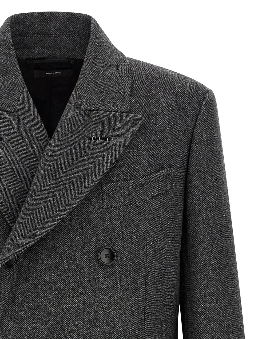 Tom Ford Double-Breasted Coat Coats and Trench Coats - Gray | a5fe63d6b3f95e51042fc9226ea16271de0a1690